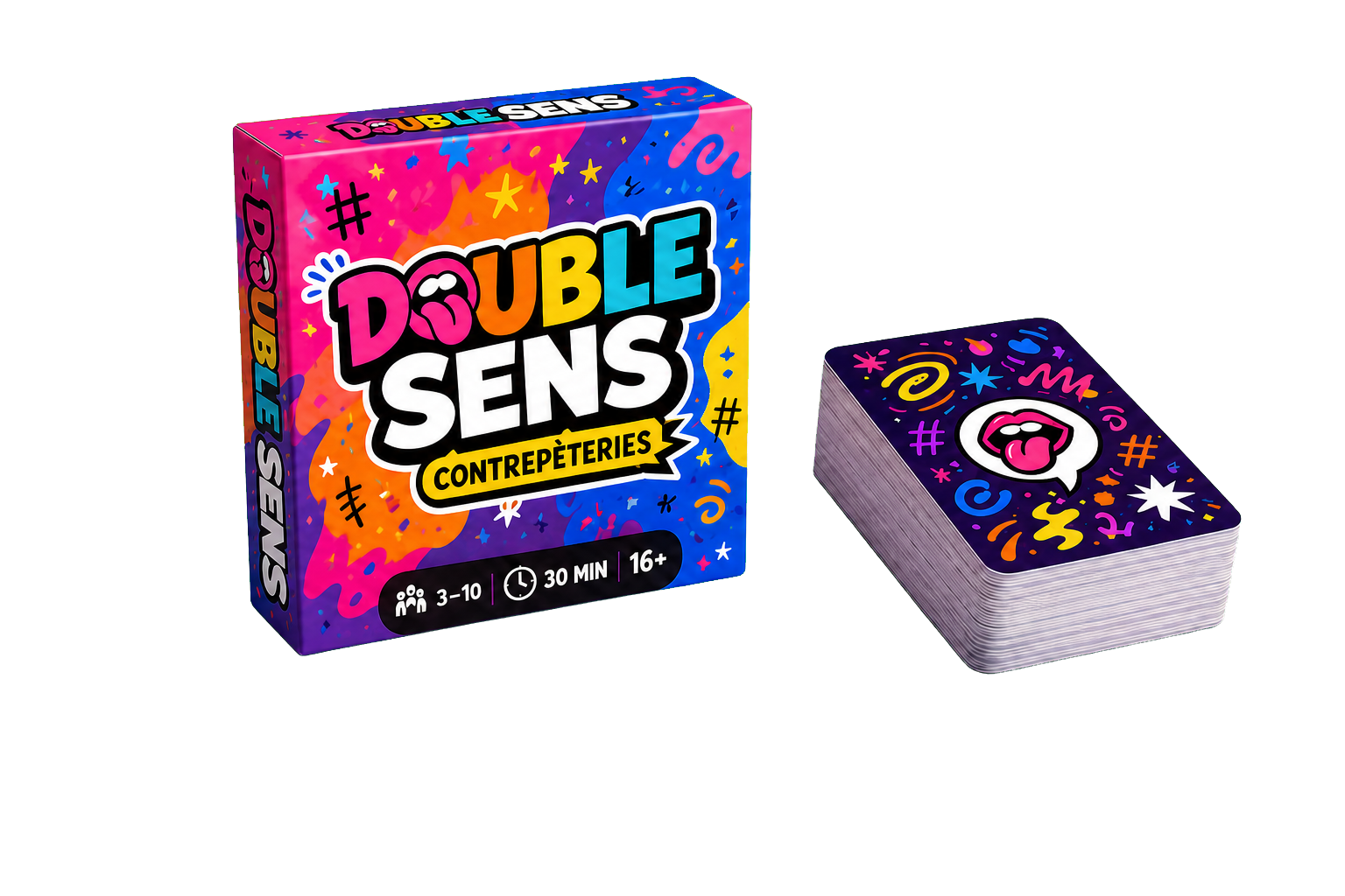 Boîte Double Sens et paquet de cartes
